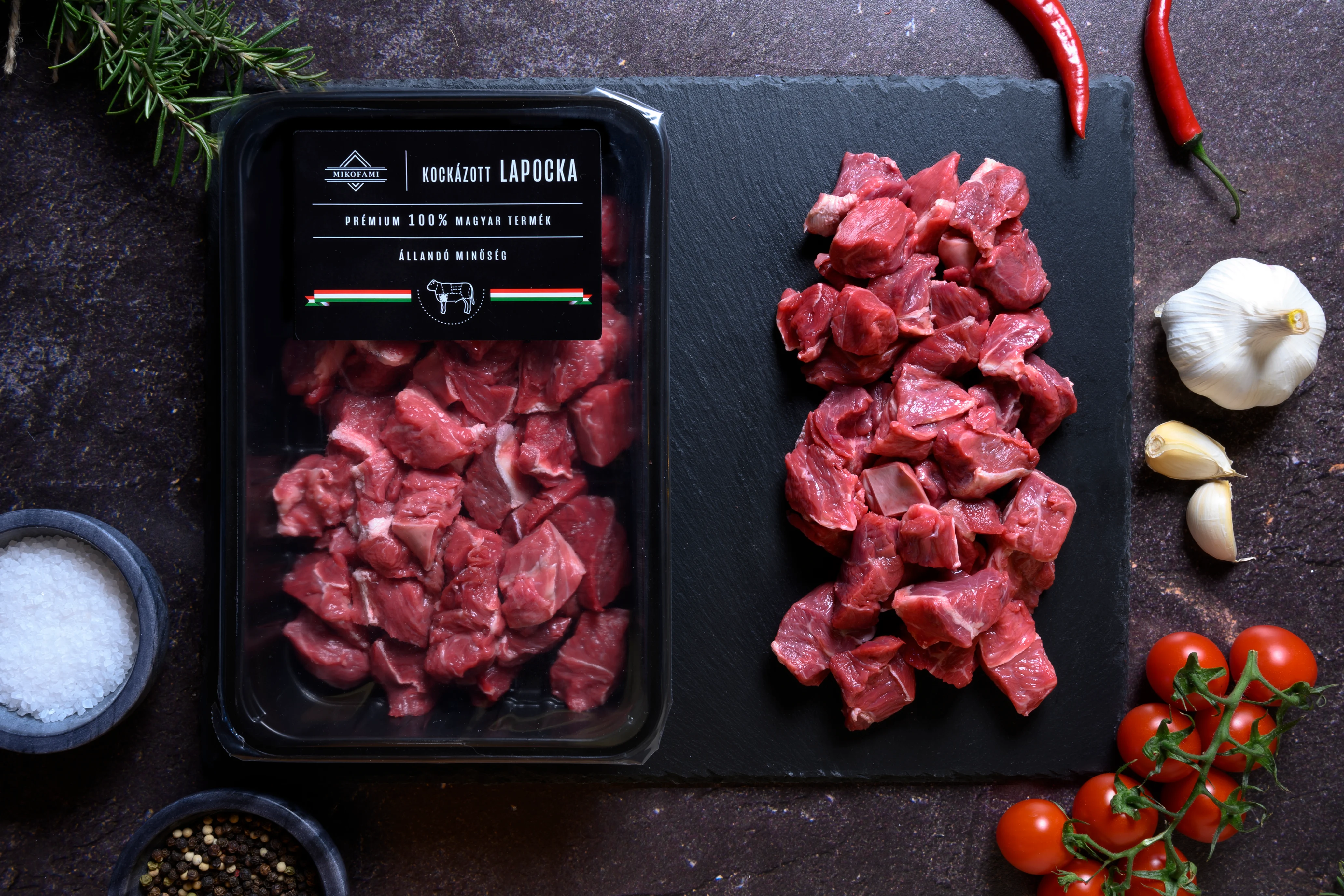 Mikofami Prémium Kockázott marha lapocka csomagolt